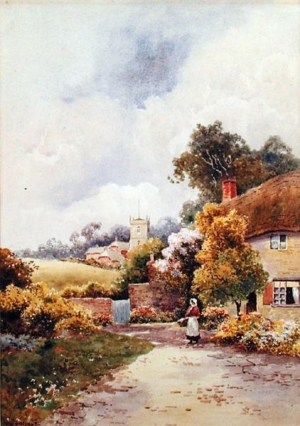 A Country Cottage and Church