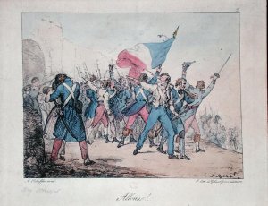 Allegory of the 1830 Revolution and the Marseillaise, engraved by the Gihaut brothers, 1830