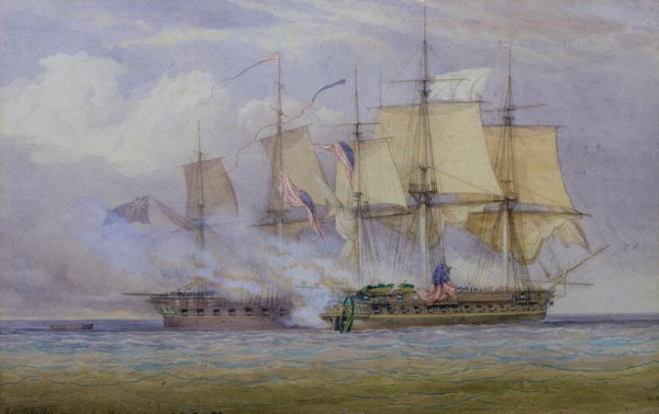 The Moment of Victory between HMS 'Shannon' and the American Ship Chesapeake on 1st June 1813, 1857