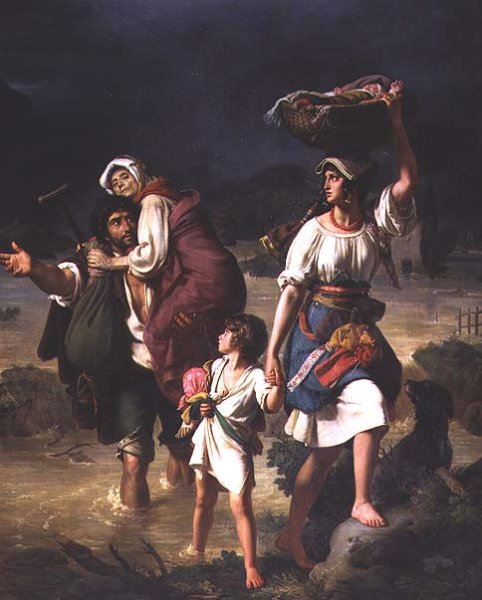 Roman Peasants Fleeing the Flooding of the River Tiber, 1831