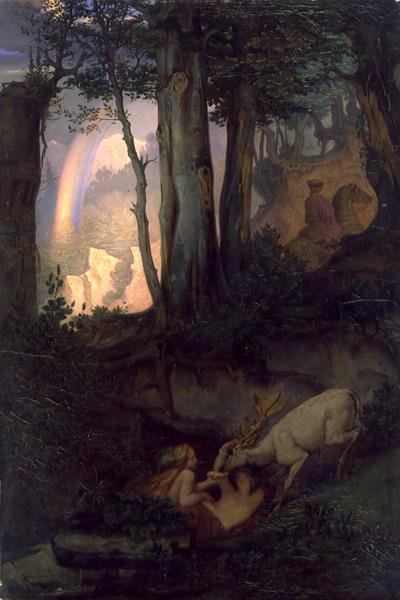 Waternymphs watering a stag, c.1844-47