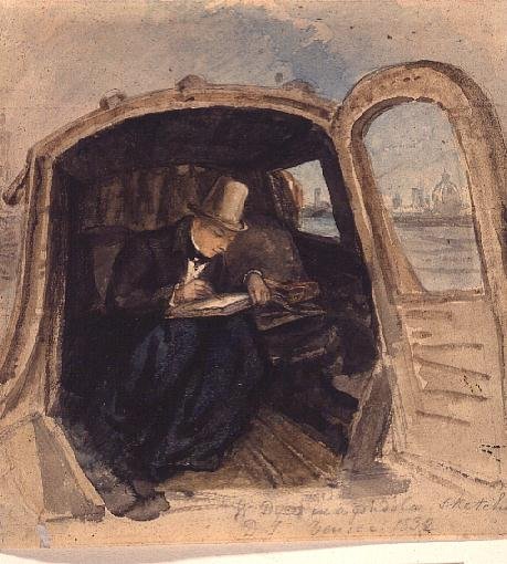 William Dyce 1806-64 in a Gondola Sketching in Venice, 1832