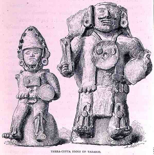 Terracotta Idols of Tabasco, from The Ancient Cities of New Mexico, by Claude-Joseph-Desire Charnay, pub. 1887