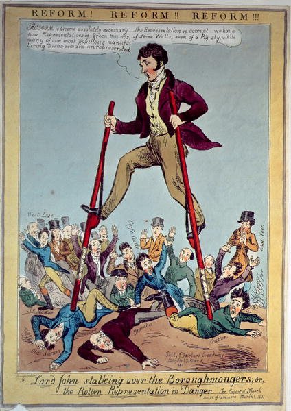 Lord John Stalking over the Boroughmongers, or The Rotten Representation in Danger, pub. by J. Fairburn, 1831