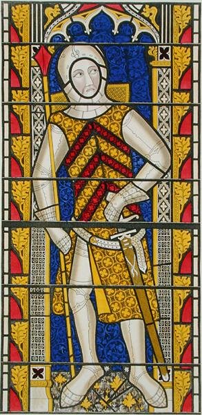 Gilbert de Clare, 3rd Earl of Gloucester 1243-95, after a stained glass window of c.1340 in Tewkesbury Abbey Church