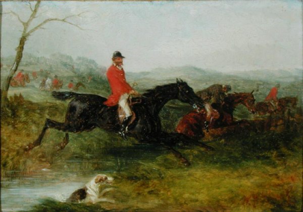 Foxhunting Clearing a Brook