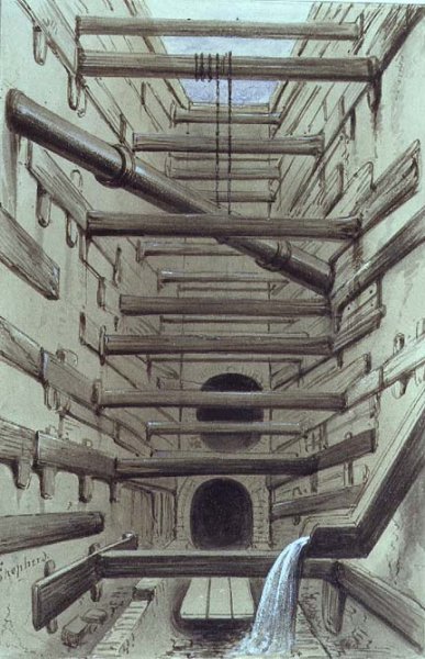 Interior of Fleet Street Sewer, 1845