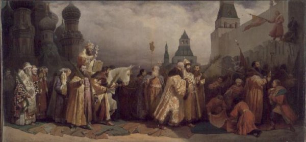 Palm Sunday at Moscow with Tsar Alexei Mikhailovich 1629-76 in a Patriarchal Procession, 1865