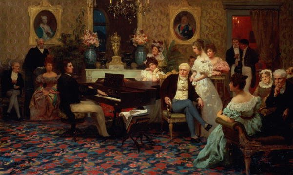 Chopin Playing the Piano in Prince Radziwills Salon, 1887