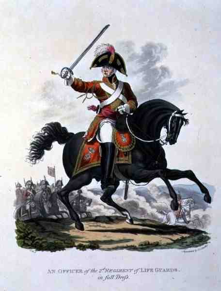 An Officer of the 2nd Regiment of Life Guards in Full Dress, engraved by Joseph Constantine Stadler, 1812