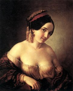 Woman Seated before a Mirror 1840s