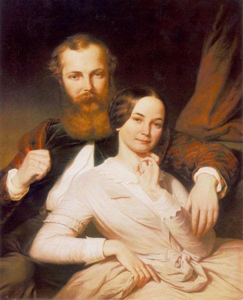 Composer Mihaly Mosonyi and his Wife 1840s