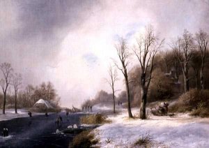 Faggot Gatherers and Skaters in a Winter Landscape, 1835