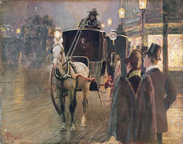 A Hansom Cab Stand, 1889-90