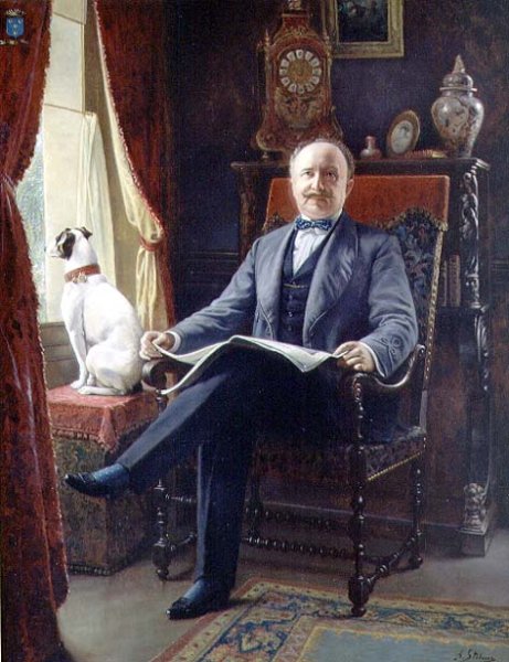 Portrait of M. le Comte de C. with his dog