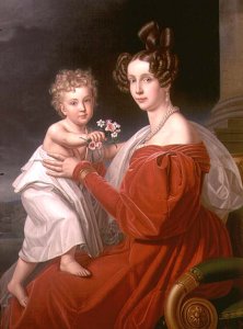 Archduchess Sophia of Austria 1805-72 with her two year old son Franz Joseph 1830-1916 later Emperor Francis Joseph I of Austria