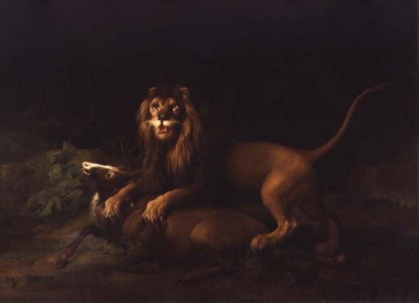 A Lion Attacking a Stag, c.1765