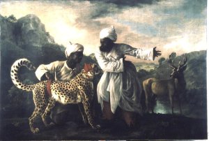 Cheetah and Stag with two Indians, c.1765