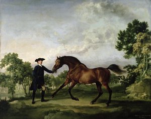 The Duke of Ancasters bay stallion Blank, held by a groom, c.1762-5