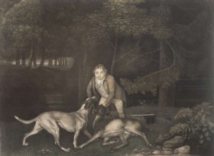 Freeman, Keeper to the Earl of Clarendon, with a hound and a wounded doe, 1804