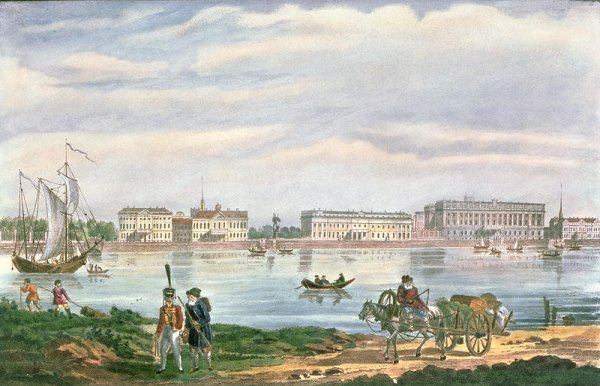 The Marble Palace and the Neva Embankment in St. Petersburg, 1822