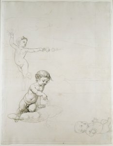 The Two Rose Genies and the Baby in the Field, 1807-08