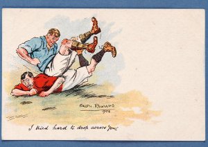 It Gives Me Great Pain, football postcard, 1903