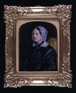 Portrait miniature of an unknown lady, 1852