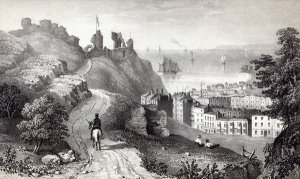 Hastings Castle from the Revd W. Wallingers Plantation, engraved by R. Martin