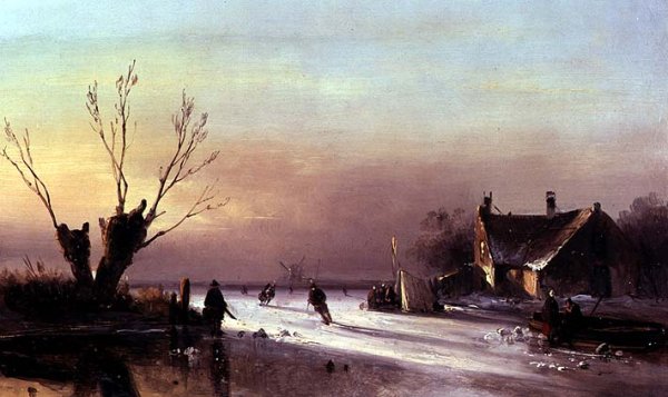 An Evening Scene on Ice