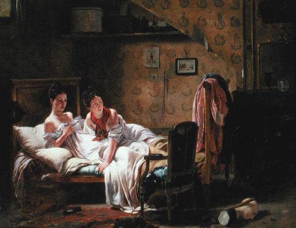 Two women in bed