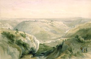 Jerusalem from the South, April 12th 1839, plate 10 from Volume I of The Holy Land, engraved by Louis Haghe 1806-85 pub. 1842