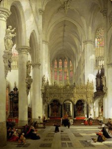 Lierre- Interior of St. Gommaire, 1850