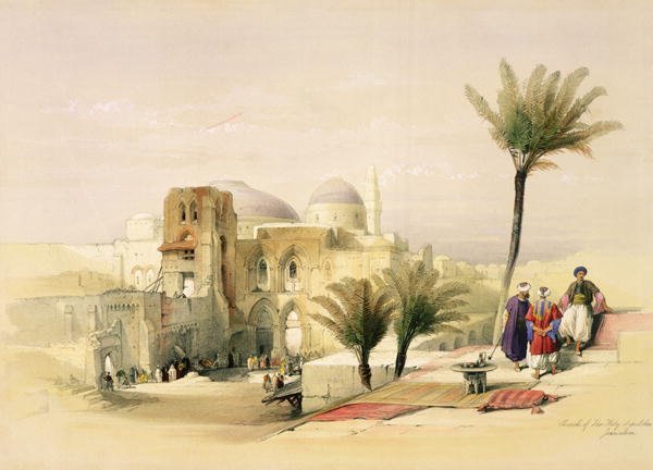 Church of the Holy Sepulchre, Jerusalem, plate 11 from Volume I of The Holy Land, engraved by Louis Haghe 1806-85 pub. 1842