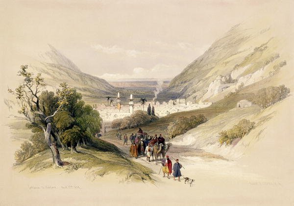 Entrance to Nablous, April 17th 1839, plate 41 from Volume I of The Holy Land, engraved by Louis Haghe 1806-85 pub. 1842