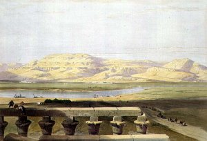 Libyan Chain of Mountains from the Temple of Luxor, from Egypt and Nubia, Vol.1