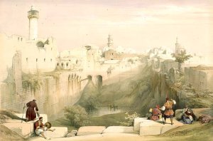 Jerusalem, April 12th 1839, plate 12 from Volume I of The Holy Land, engraved by Louis Haghe 1806-85 pub. 1842