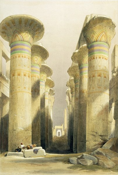 Central Avenue of the Great Hall of Columns, Karnak, from Egypt and Nubia, Vol.1