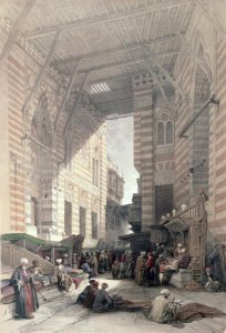 Bazaar of the Silk Merchants, Cairo, from Egypt and Nubia, Vol.3