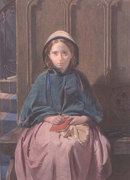 Portrait of a Girl Reading in a Church Pew, 1862