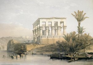 The Hypaethral Temple at Philae, called the Bed of Pharaoh, engraved by Louis Haghe, pub. in 1843