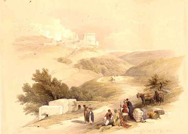 Ruins of the Church of St. John, Sabaste, 1839, plate 43 from Volume I of The Holy Land, engraved by Louis Haghe 1806-85 pub. 1842