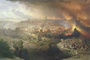 The Destruction of Jerusalem in 70 AD, engraved by Louis Haghe 1806-85