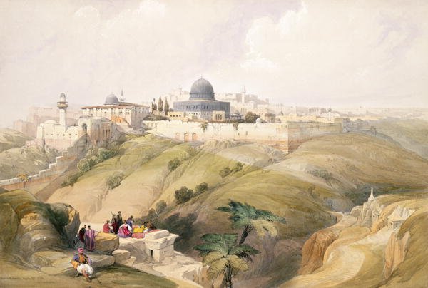 Jerusalem, April 9th 1839, plate 16 from Volume I of The Holy Land, engraved by Louis Haghe 1806-85 pub. 1842