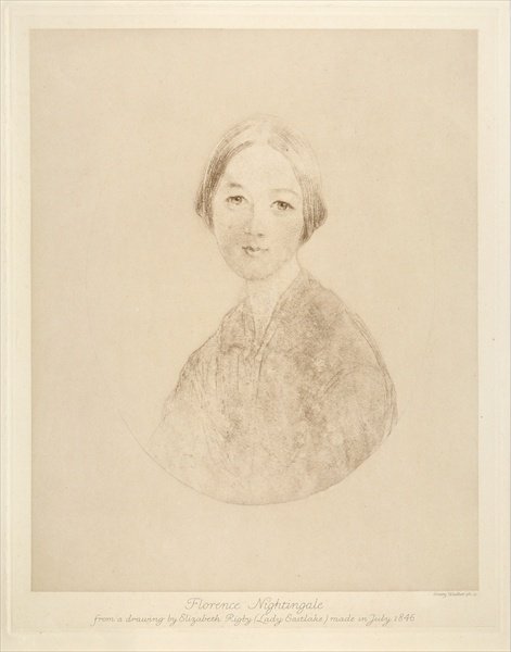 Florence Nightingale, engraved by Emery Walker, 1846