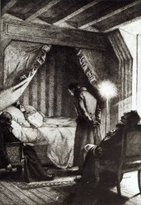 The Death of Emma Bovary from Madame Bovary by Gustave Flaubert, engraved by Carlo Chessa 1855-1925, 1906