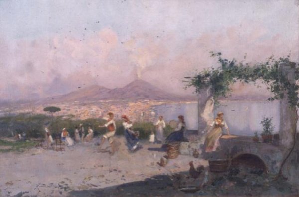 The Bay of Naples with Figures Dancing in the Foreground