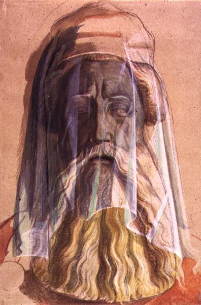 Drawing of the Head of Charlemagne 742-814 in his grave, 1846-1847