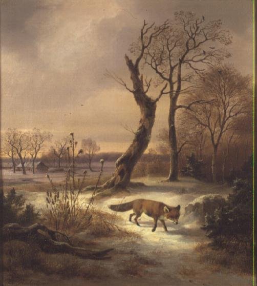 Fox in a Winter Scene