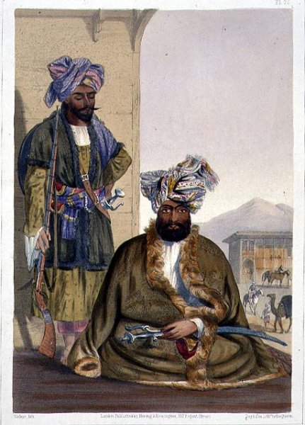 Gool Mahommed Kaun, King of the Ghilgies, plate 25 from Scenery, Inhabitants and Costumes of Afghanistan, engraved by W.L.Walker, 1848